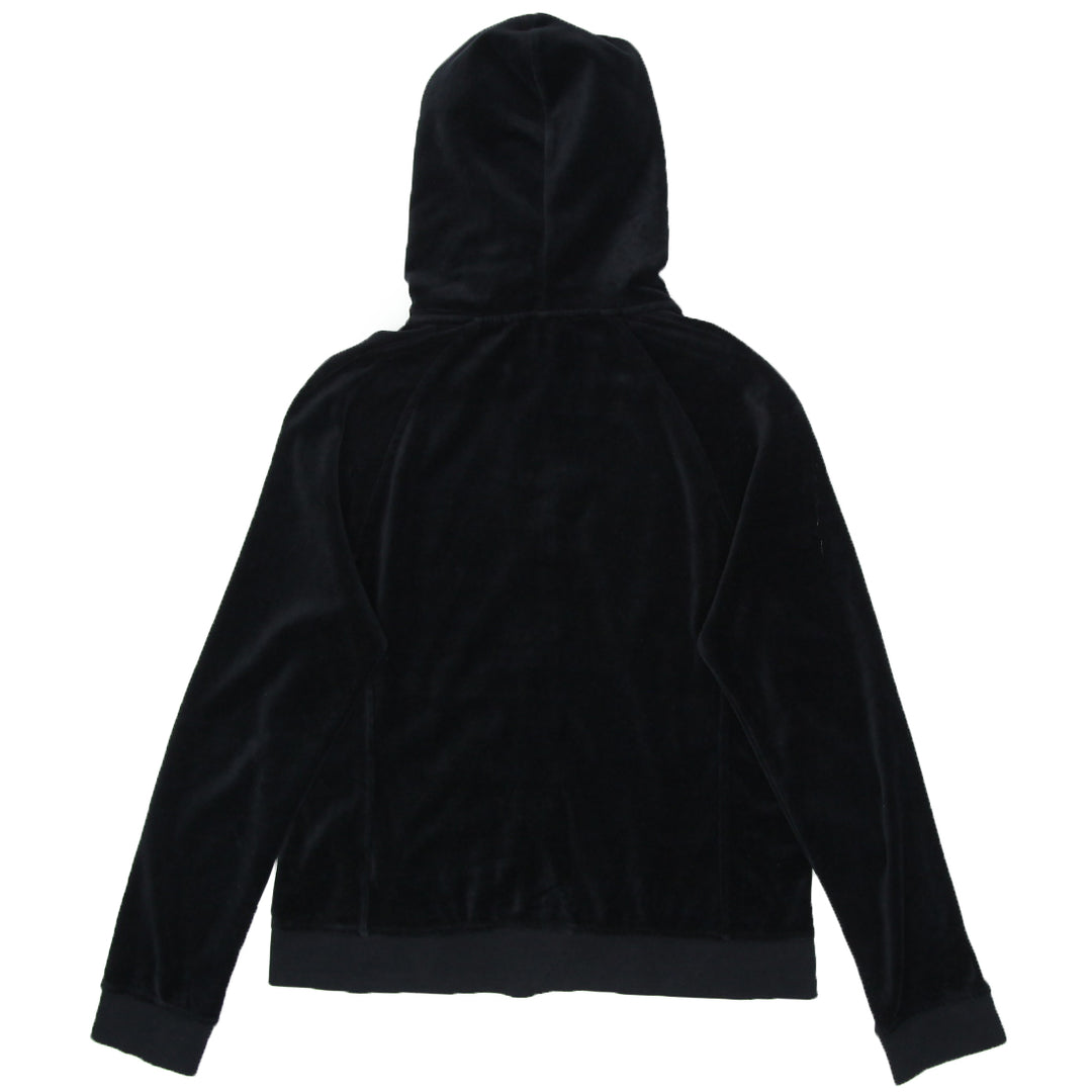 Ladies BCBG Full Zip Black Velour Hoodie