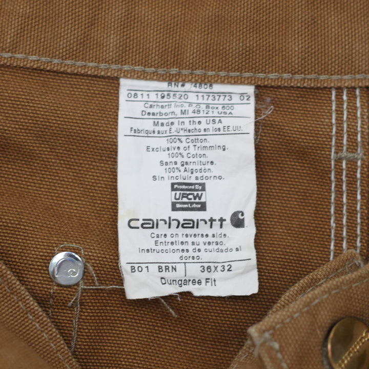 Mens Carhartt B01 BRN Dungaree Fit Double Knee Carpenter Work Pants