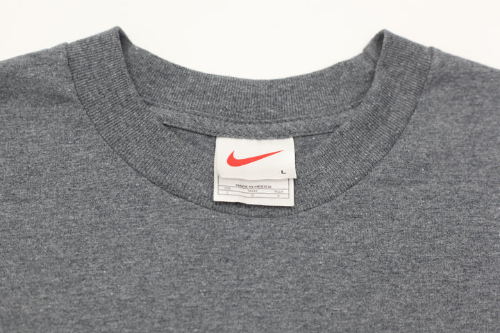 90's Vintage Nike Swoosh Emboidered Crewneck T-Shirt Gray L