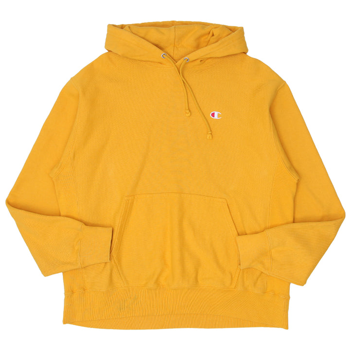 Mens Champion Reverse Weave Pullover Hoodie Yellow