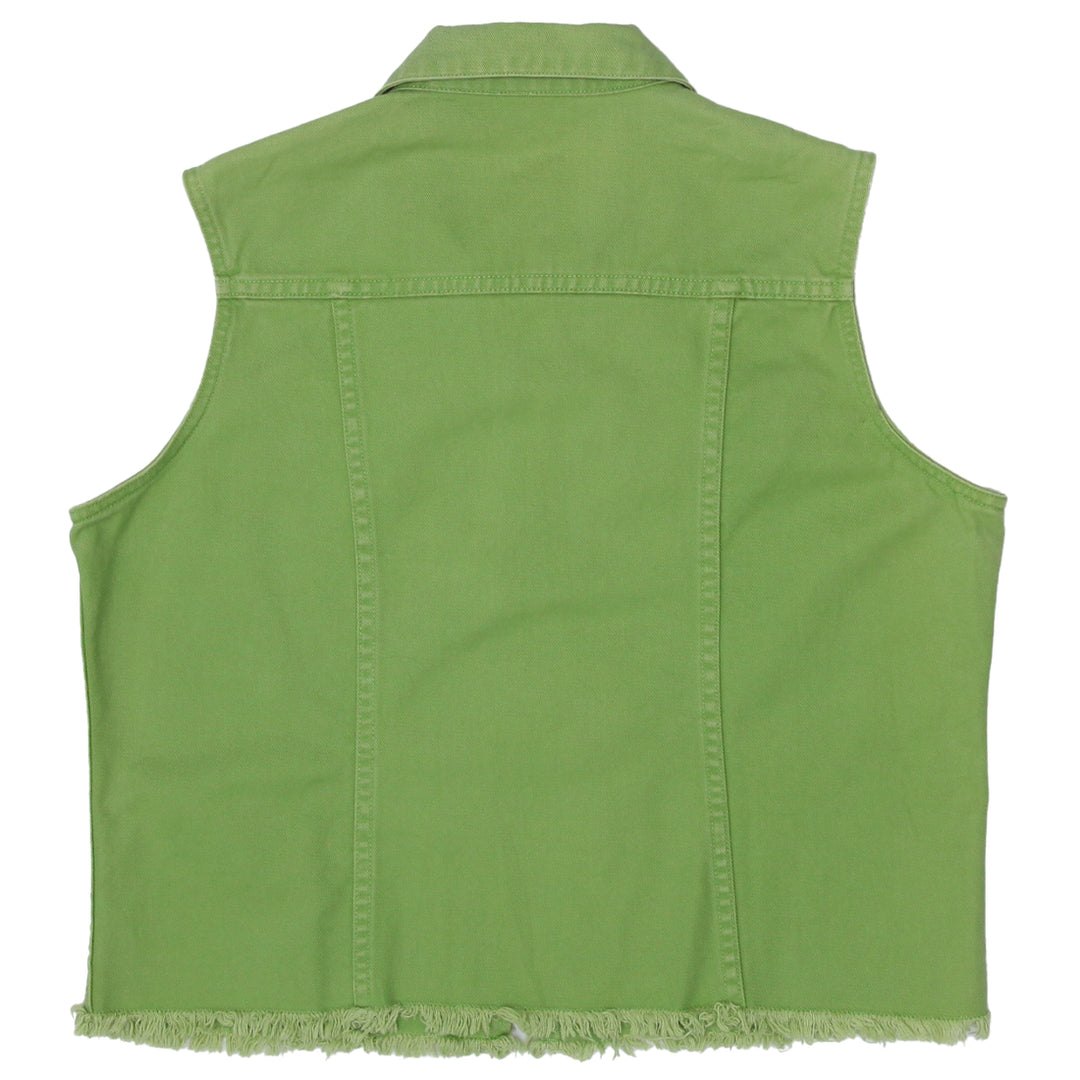 Ladies Willi Smith Classic Full Zip Denim Vest Green