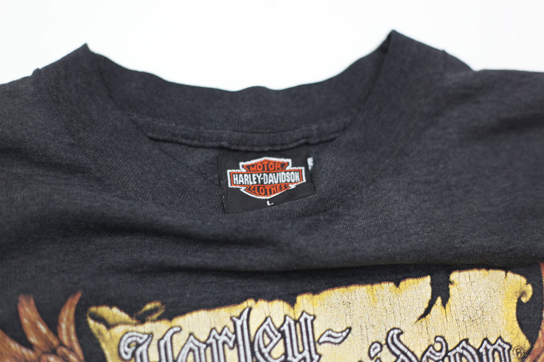 1990 Vintage 3D Emblem Harley Davidson Arbour Moto T-Shirt S.Stitch Made In USA L