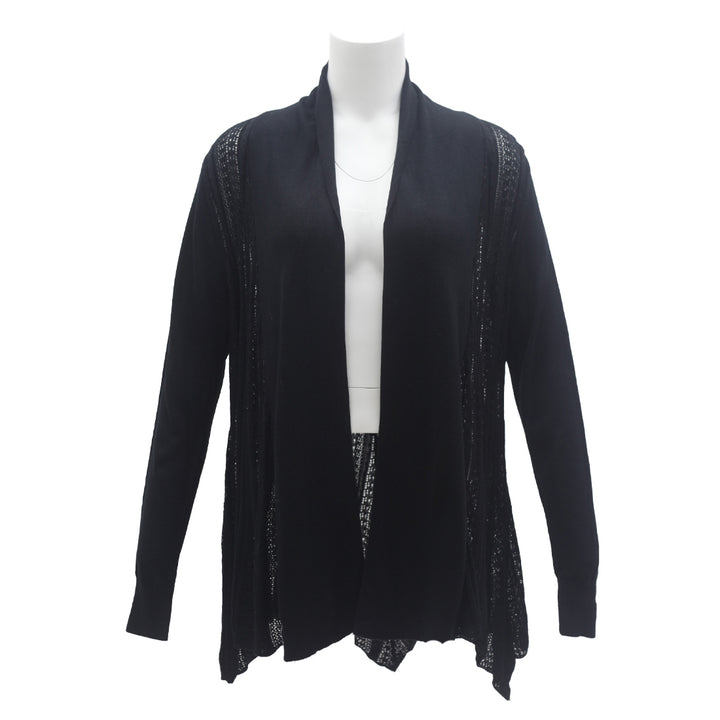 Ladies Black Open Long Sleeve Sweater Cardigan