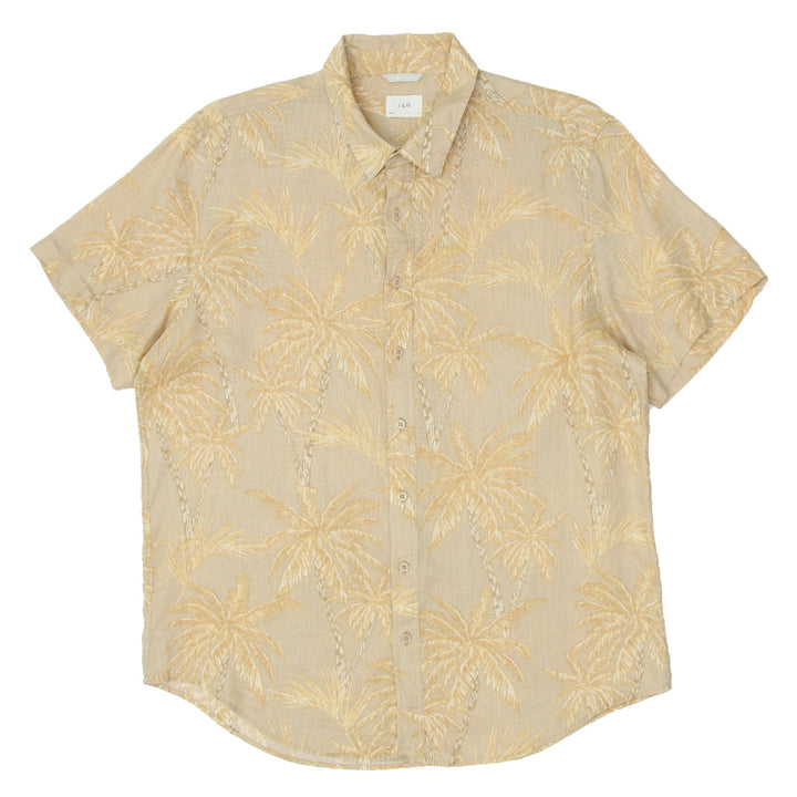 Mens JAG Palm Print Short Sleeve Linen Shirt