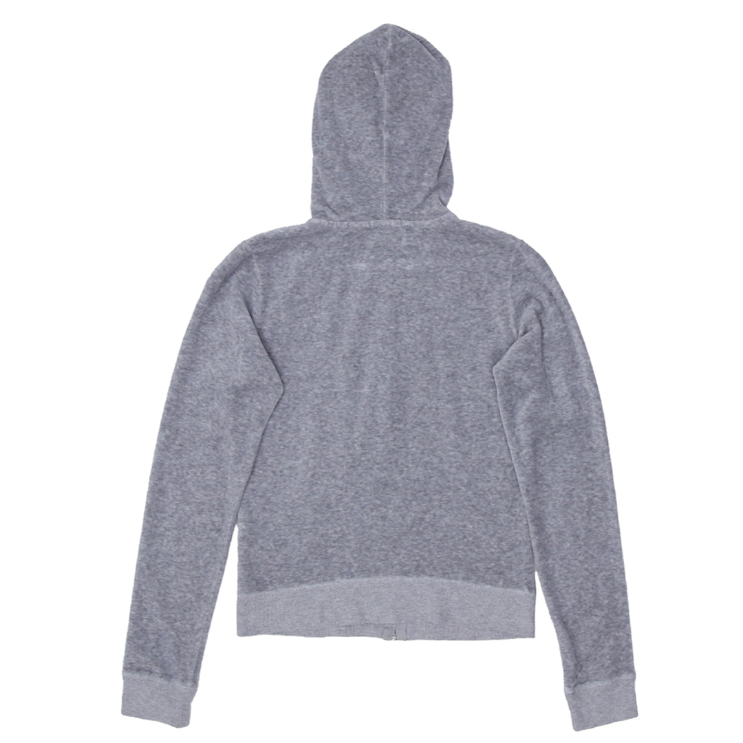 Y2K Juicy Couture Velour Track Hoodie Gray