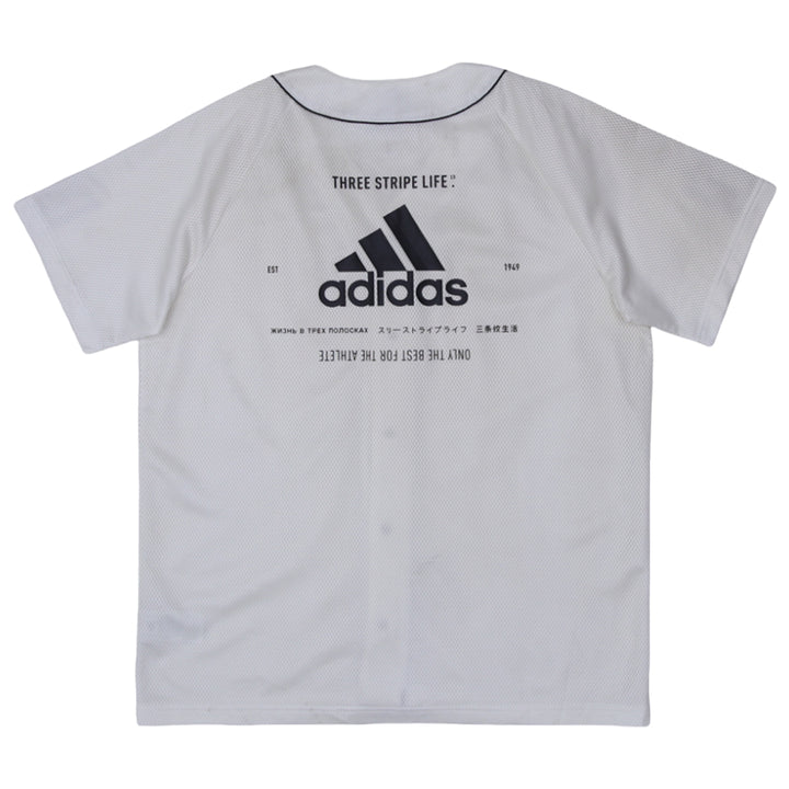 Mens Adidas Three Stripe Life Baseball Jersey