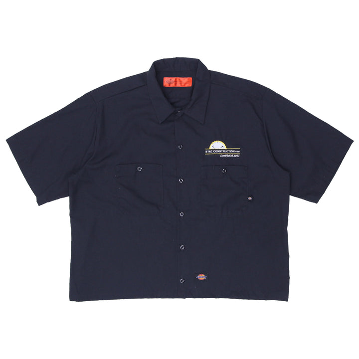 Mens Dickies Customized Crop Work Shirt Black