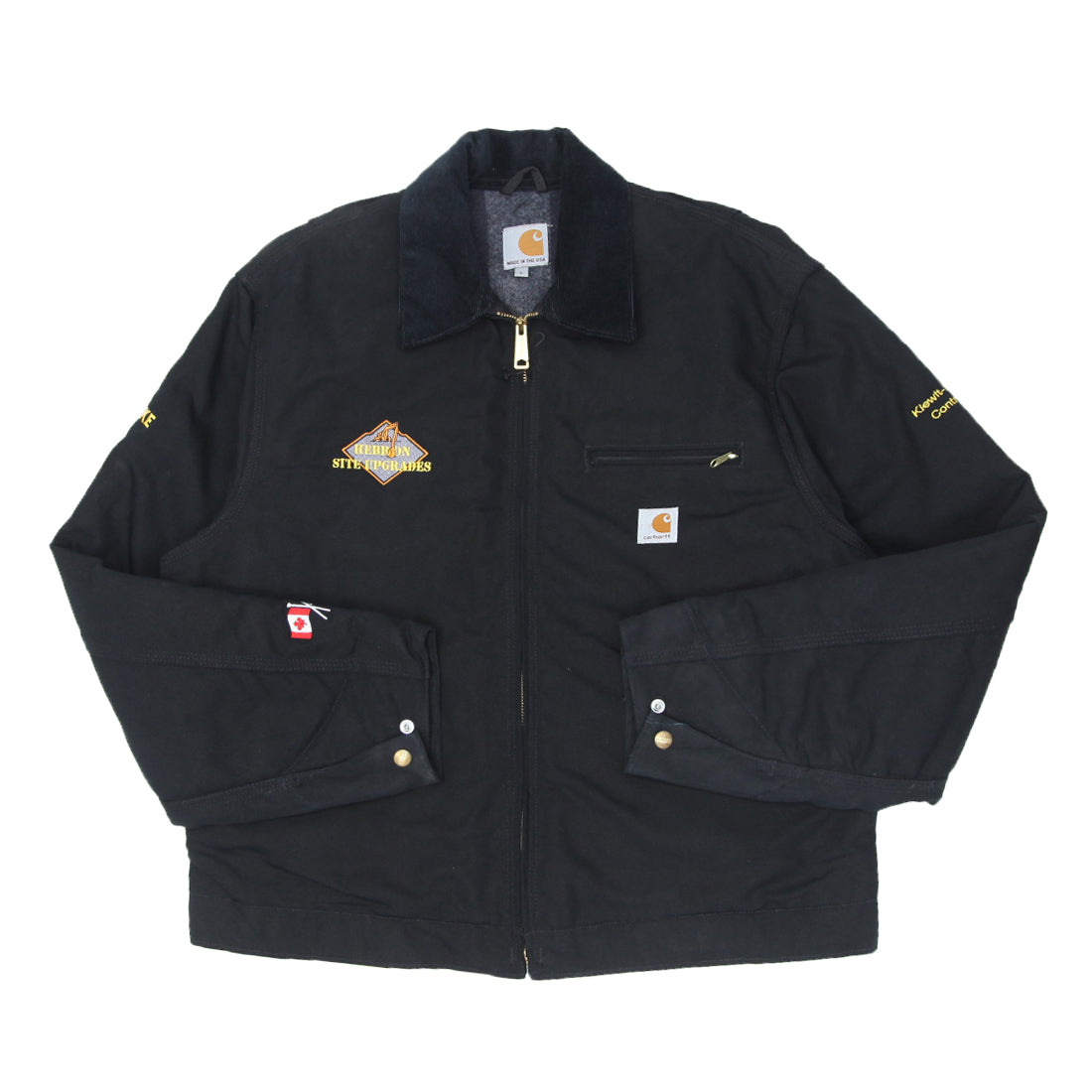 Vintage Carhartt J001 BLK Blanket Lined Detroit Jacket Made In USA