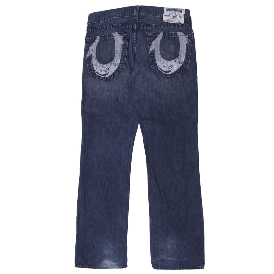 Mens Y2K True Religion Straight Ripped Jeans