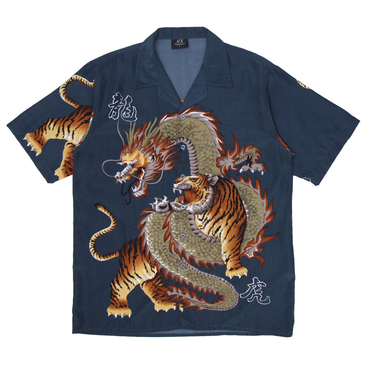 Mens Armani Exchange Tiger Dragon AOP Shirt