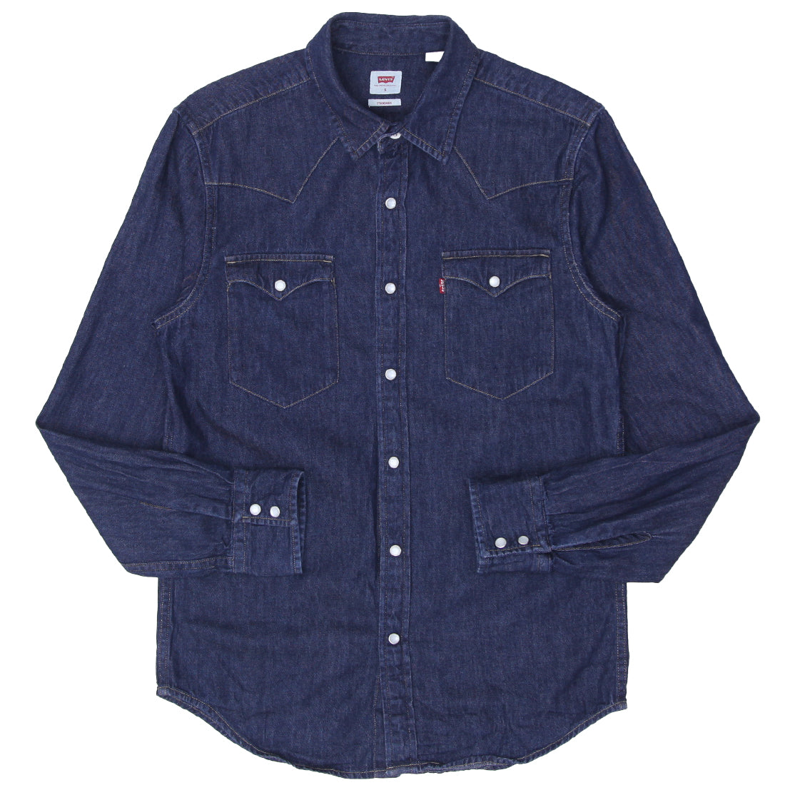 Mens Levi Strauss Pearl Button Denim Shirt Fashion Rerun Vintage