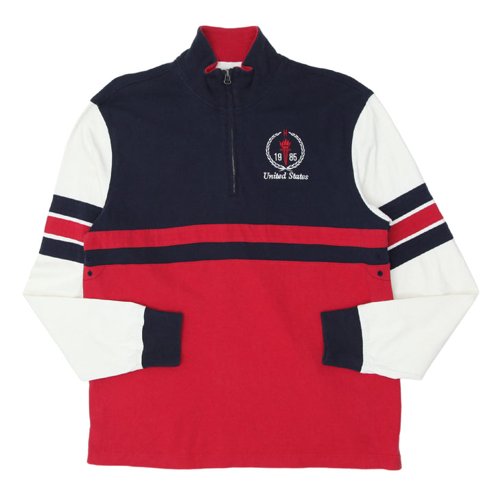 Mens Tommy Hilfiger 1985 United States Quarter Zip Rugby Shirt