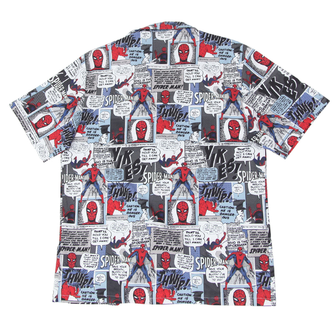 Mens Marvel Spiderman All Over Print Short Sleeve Shirt