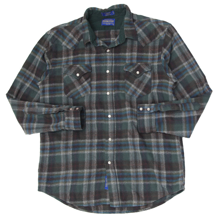 Vintage Pendleton Pearl Button Flannel Canyon Fitted Shirt