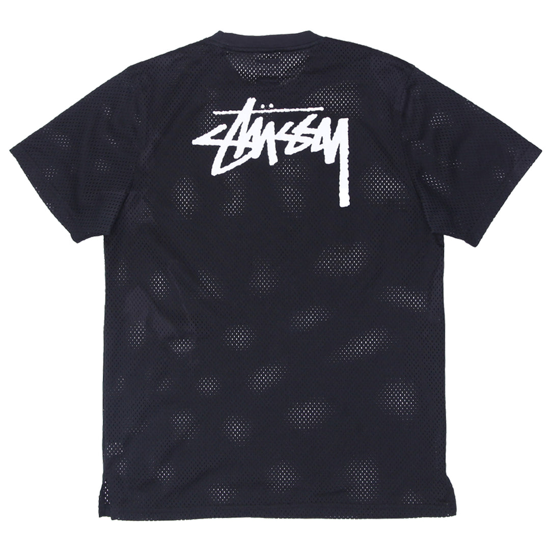 Mens Stussy Black Mesh T-Shirt