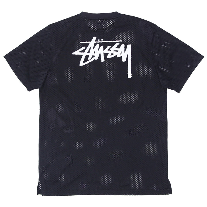 Mens Stussy Black Mesh T-Shirt