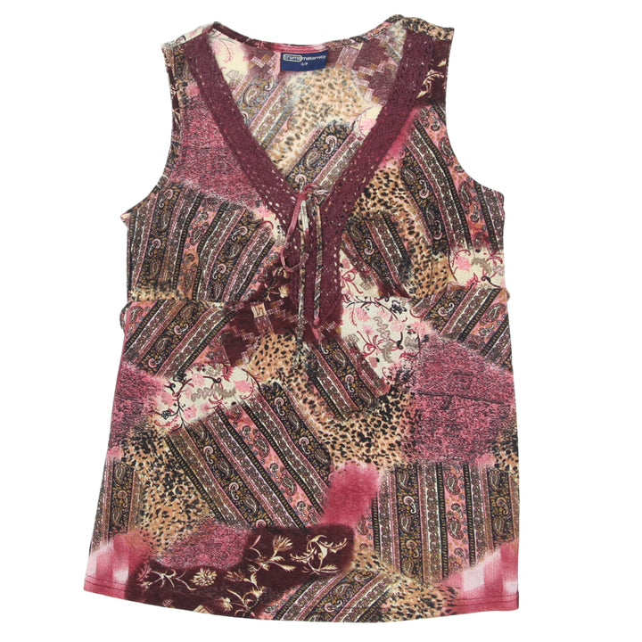 Y2K Printed Sleeveless Top