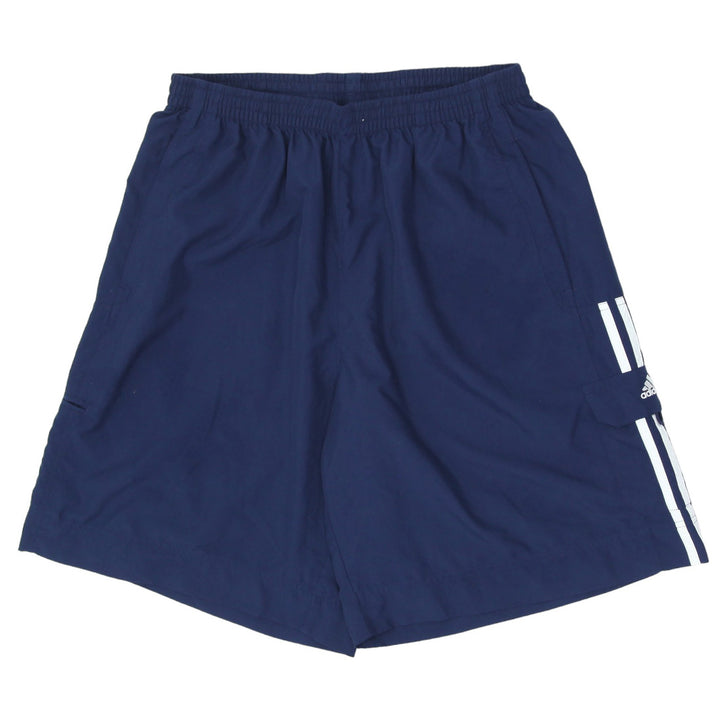 Mens Adidas White Stripes Navy Shorts