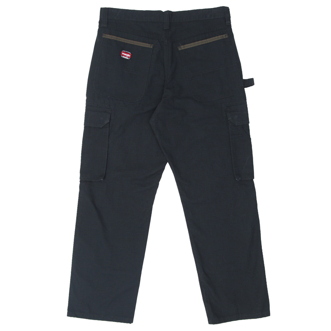 Mens Black Wrangler Workwear Cargo Pants