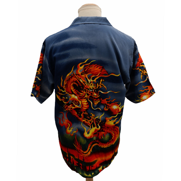 Mens Hawaii Coast Flamed Dragon All Over Print Shirt