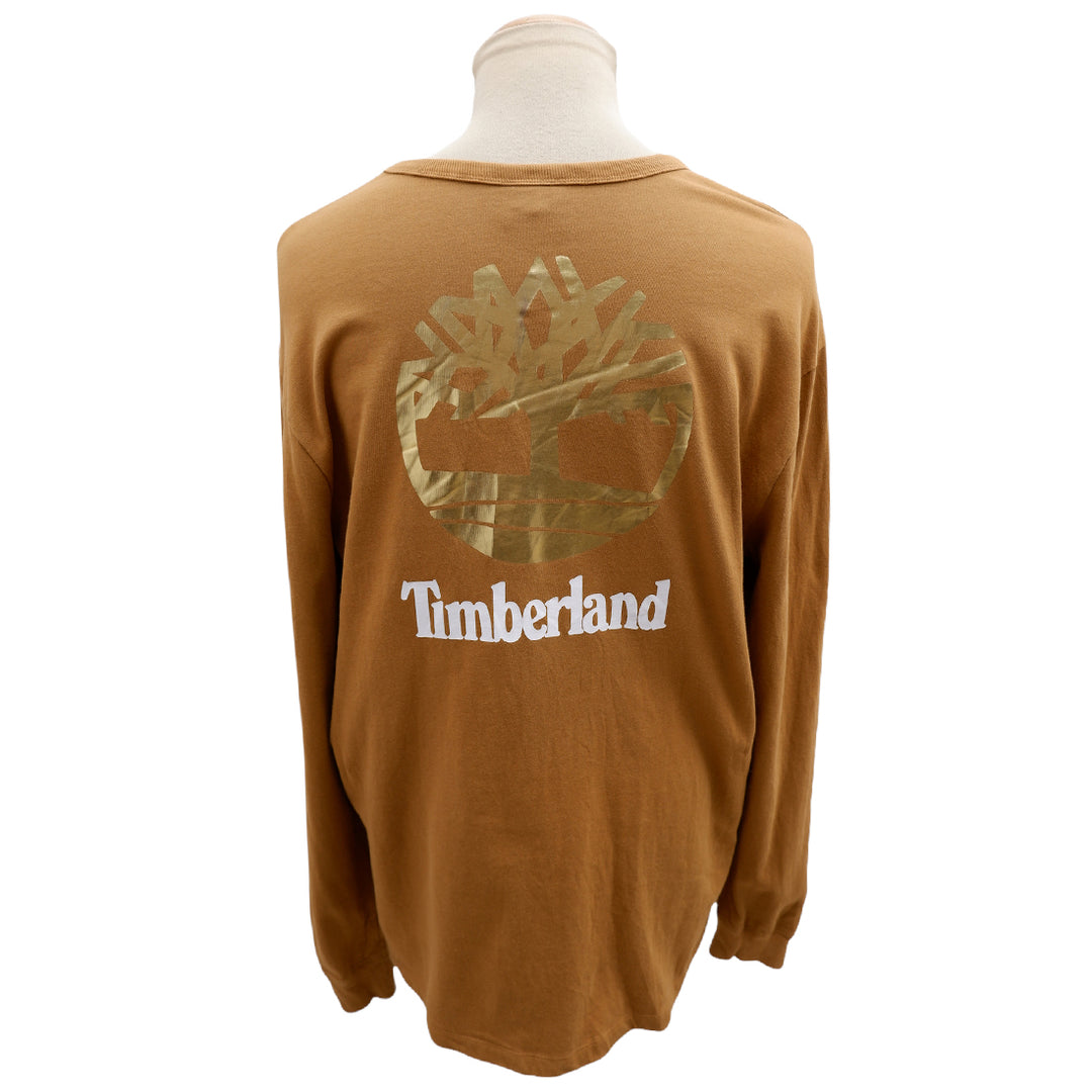 Mens Champion & Timberland Gold Print Collab Long Sleeve T-Shirt
