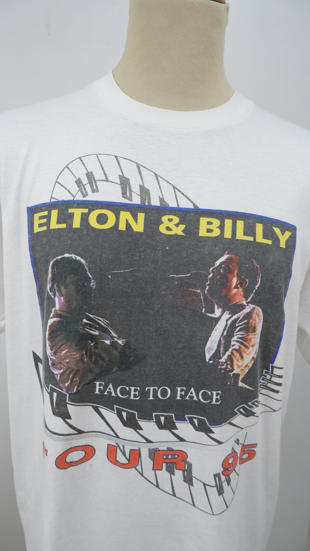 95 Elton & Billy Face To Face Tour Single Stitch VTG T-Shirt