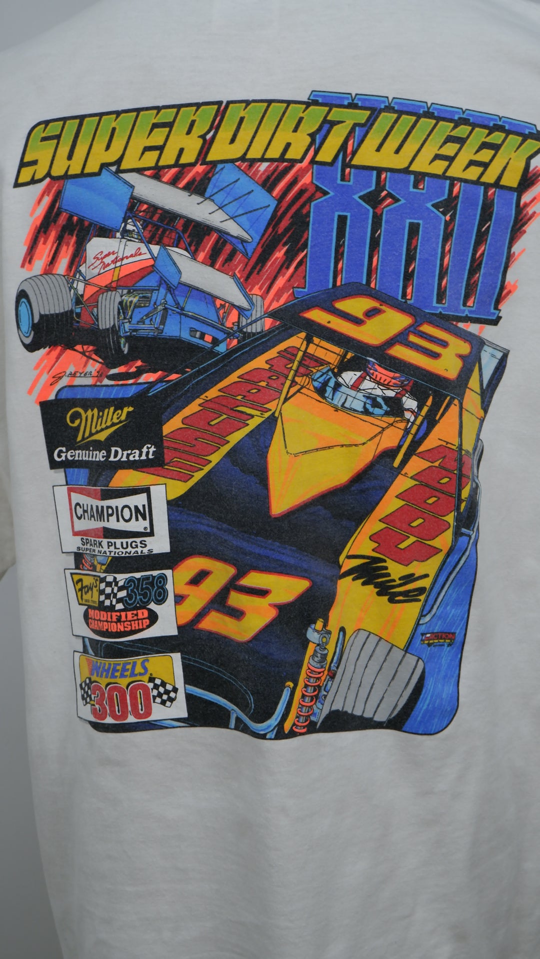 1993 Miller 22nd Annual Super Dirt Week Single Stitch VTG T-Shirt Made In USA