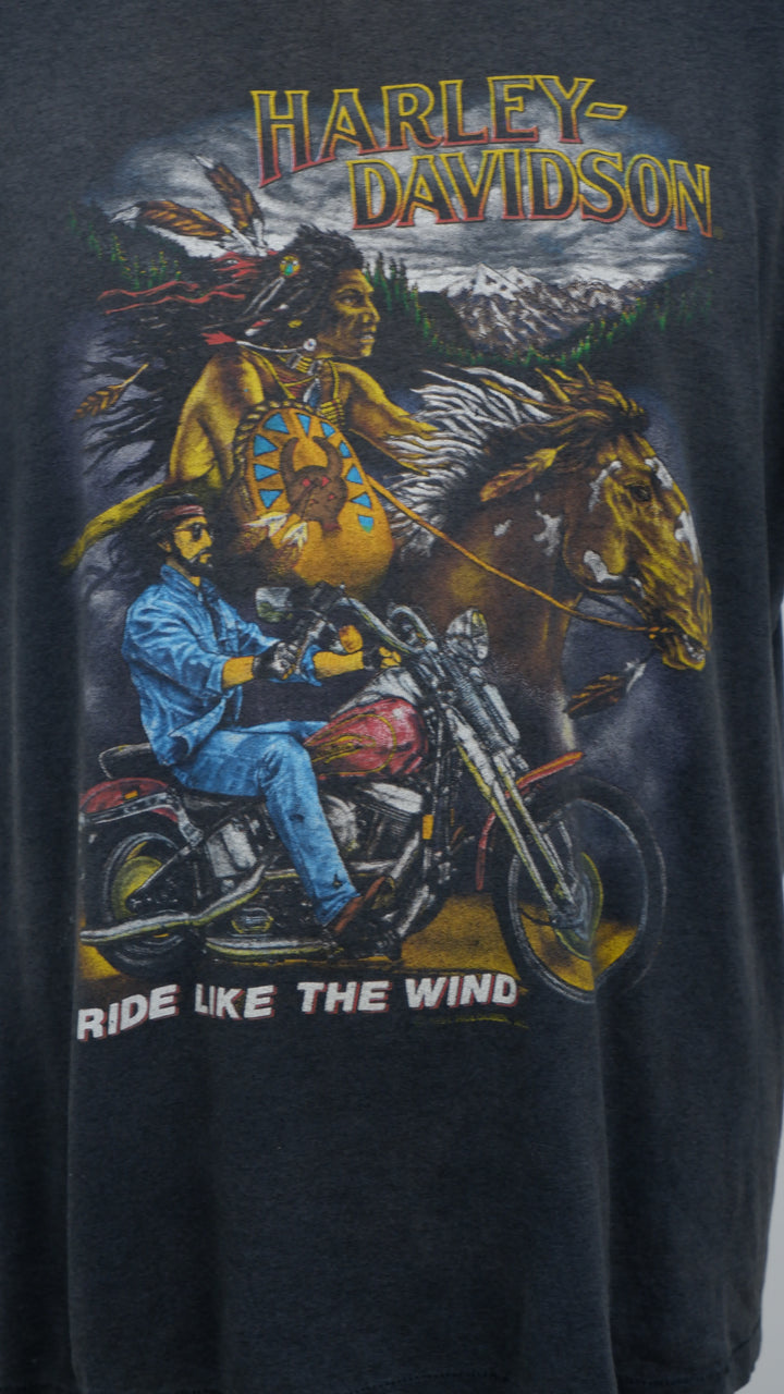 Harley Davidson Ride Like The Wind Single Stitch VTG T-Shirt Made In USA