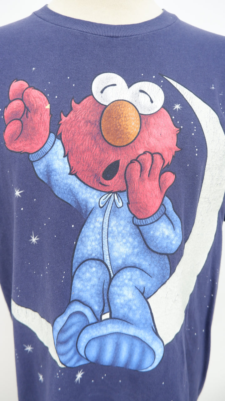 Sesame Street Elmo Half Moon Sleepy Single Stitch VTG T-Shirt