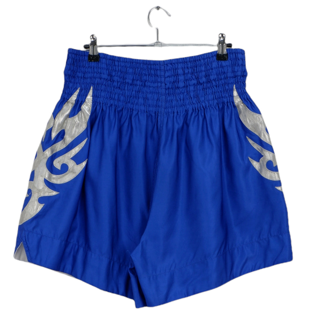 Mens Tuff Patched Blue Muay Thai Shorts Unisex