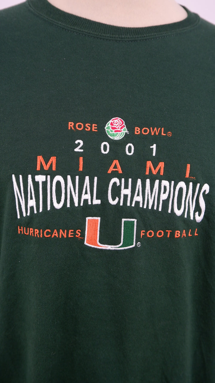 Vintage 2001 Miami Hurricanes National Football Champions Embroidered Crewneck Sweatshirt