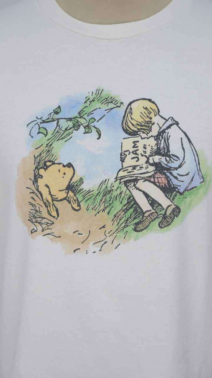 Vintage Disney Winnie The Pooh & Christopher Robin Reading Single Stitch T-Shirt