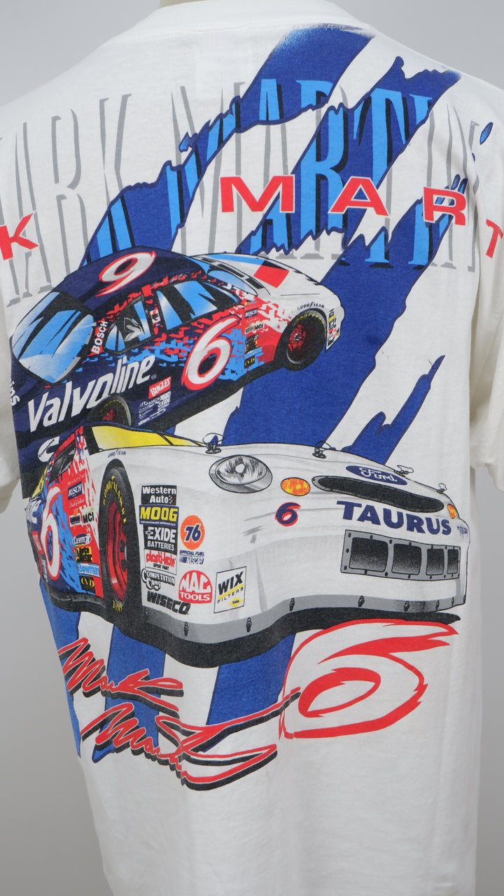 Vintage Tultex 1998 Mark Martin Nascar All Over Print T-Shirt