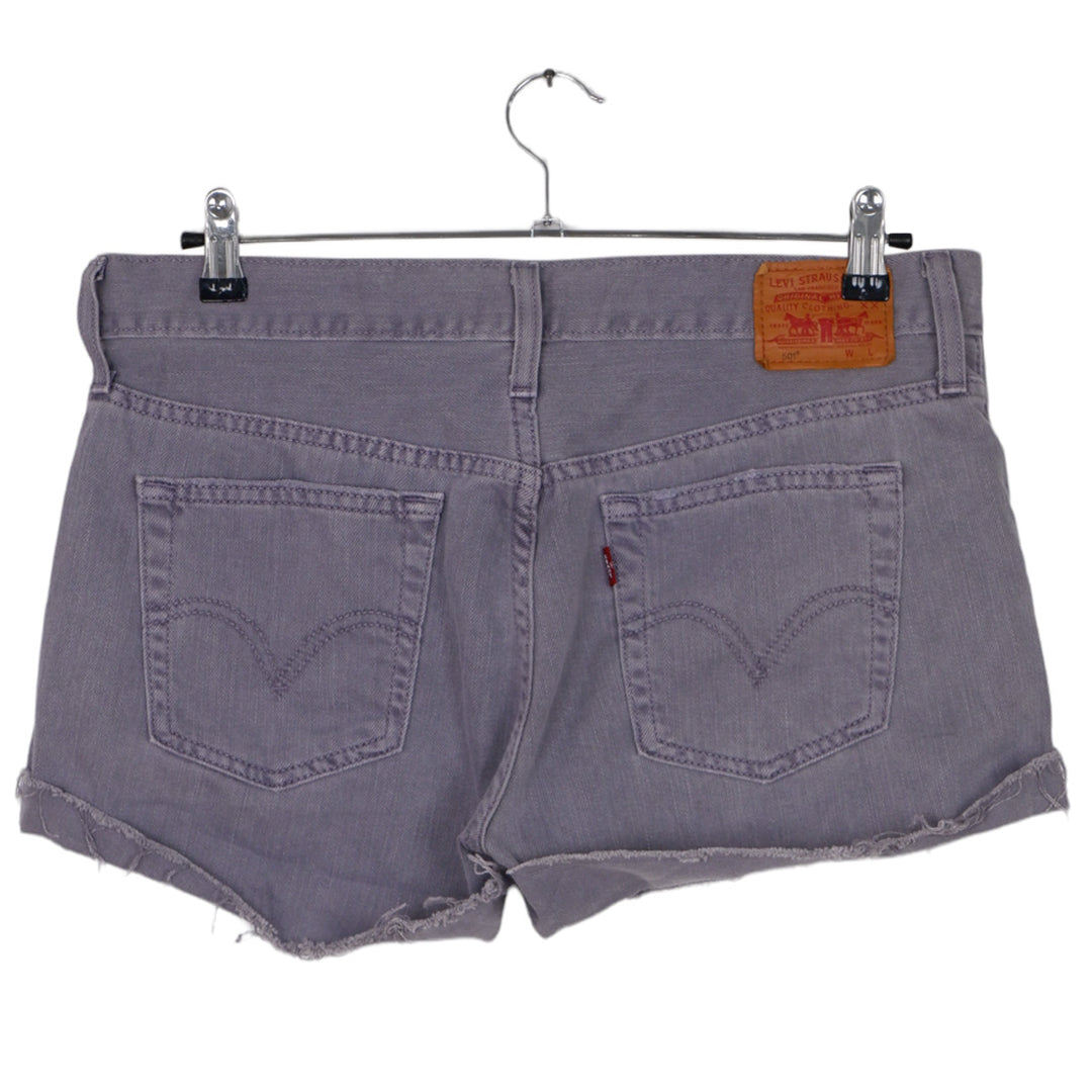 Ladies Levi Strauss # 501 Button Fly Ripped Cuff Denim Shorts
