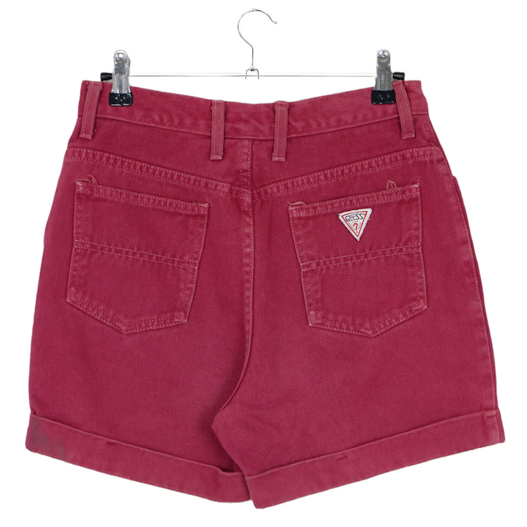 Ladies Guess Maroon Denim Shorts