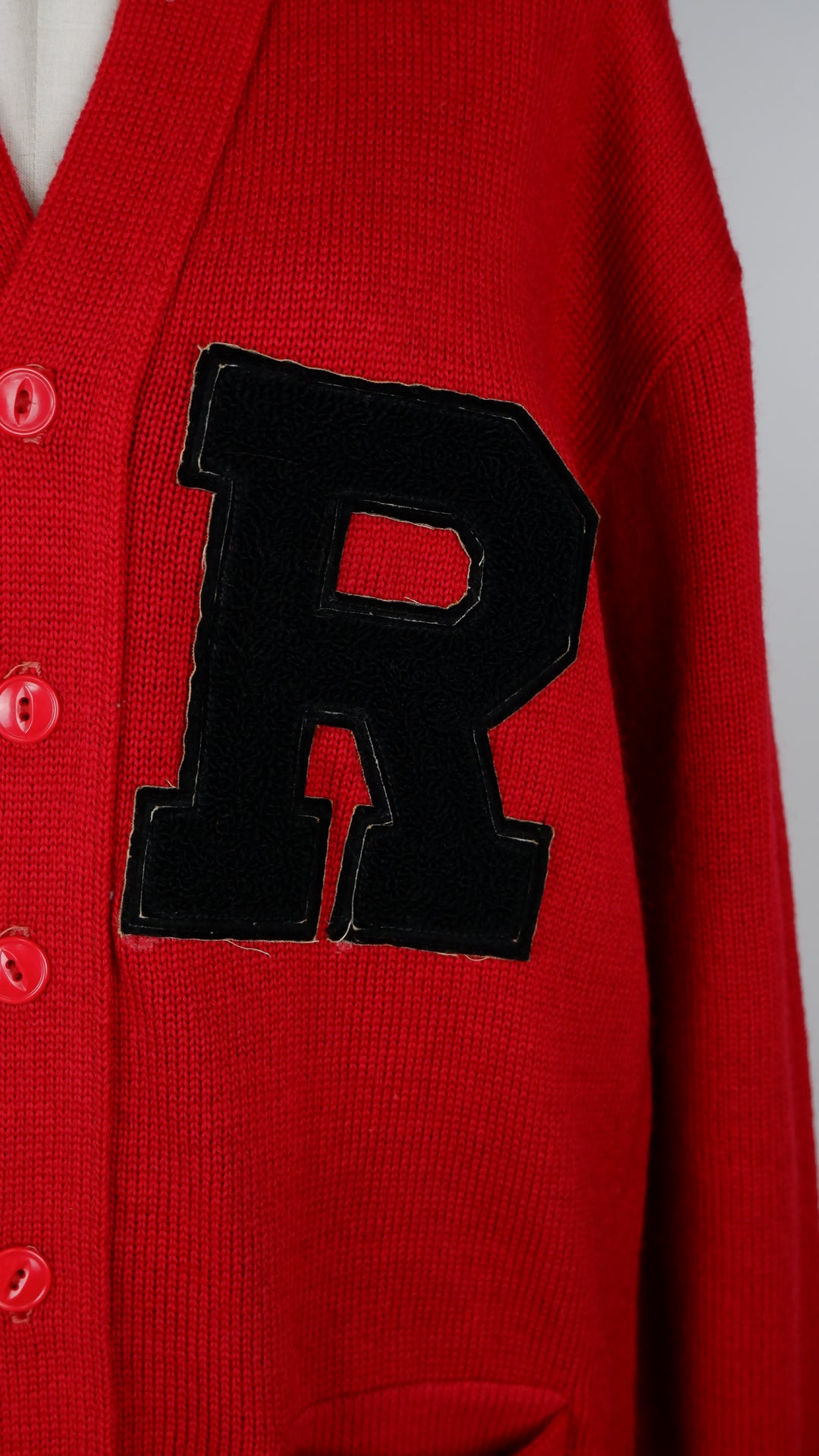 Rutgers University Virgin Wool Vintage Letter Cardigan