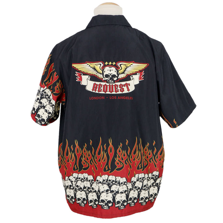 Request Skull Flame VNTG Short Sleeve Shirt