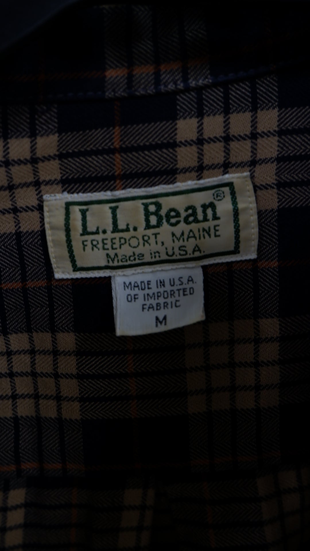 L.L.Bean Plaid Long Sleeve Shirt VNTG Made In USA