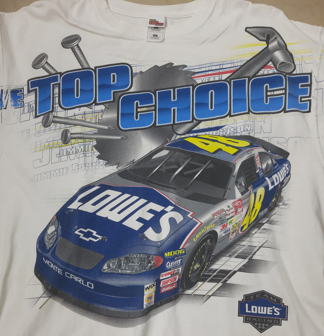 2002 Jimmie Johnson The Top Choice Lowe's Racing Nascar VNTG T-Shirt