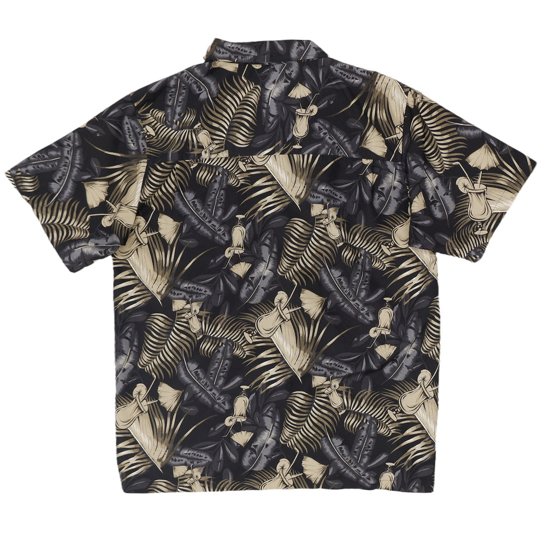 Mens Beach Black Ivory Hawaiian Shirt