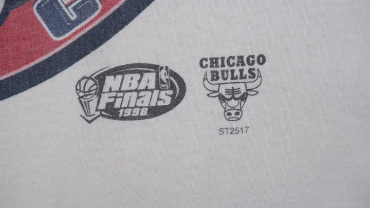 Vintage 98 Chicago Bulls NBA Champions Repeat 3-Peat Starter T-Shirt Made In USA
