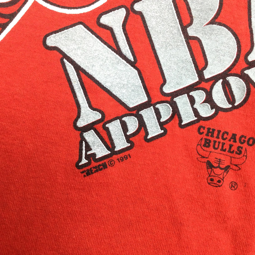 1991 Chicago Bulls NBA Approved Single Stitch T-Shirt VTG Made In USA