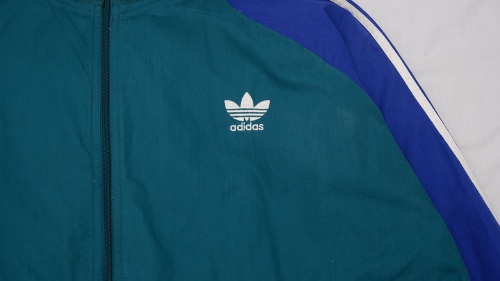 Vintage Adidas Logo Embroidered Stripe Shell Jacket