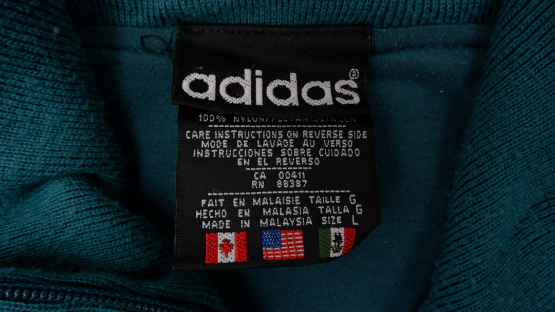 Vintage Adidas Logo Embroidered Stripe Shell Jacket