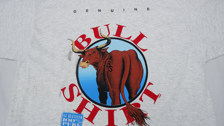 Vintage Bull Shirt Mirror Print T-Shirt Made In USA Single Stitch