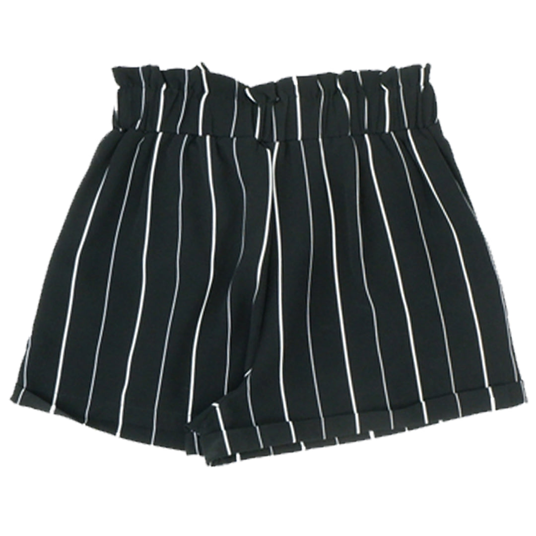 Ladies Revamped Stripe Paperbag Waist Shorts