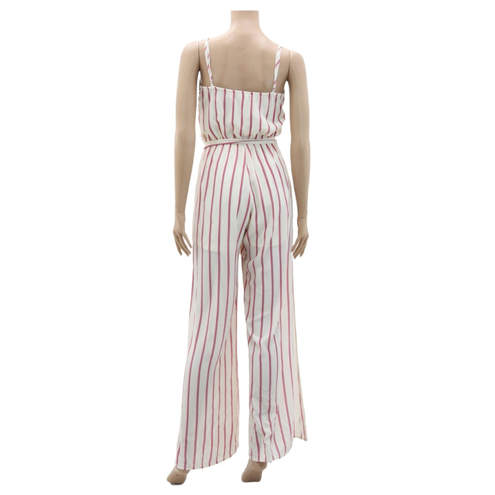 Ladies One Clothing Strappy Stripe Jumpsuit