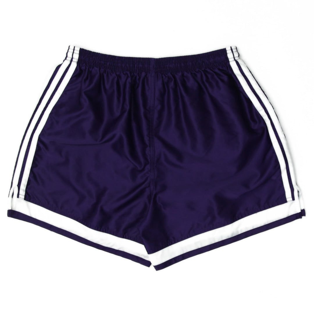 Ladies Adidas White Stripe Purple Shorts