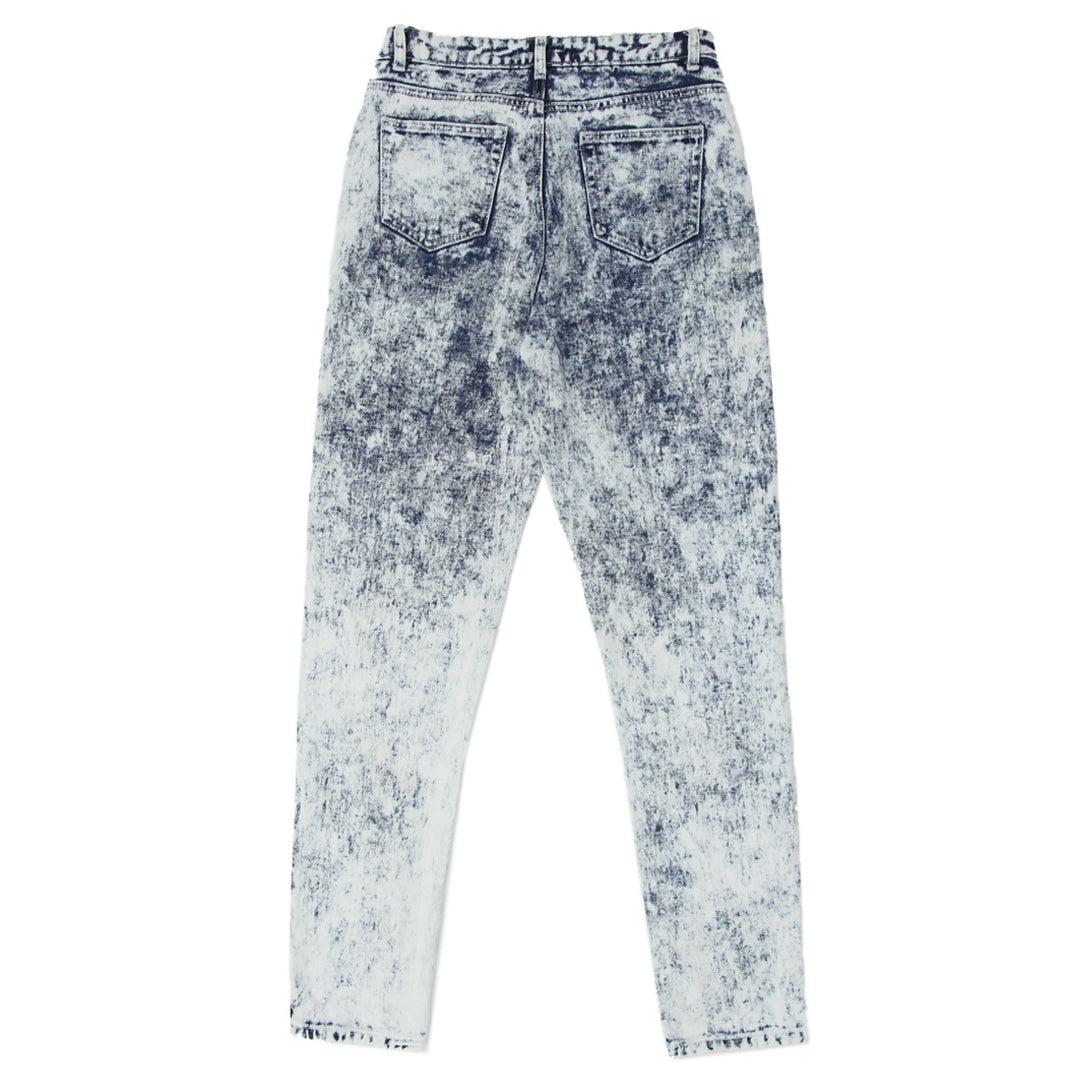 Ladies Paper Scissor Acid Wash Skinny Denim Pants