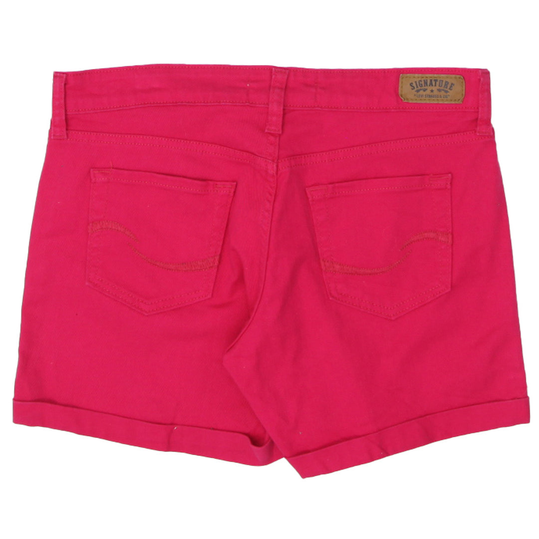 Ladies Signature by Levis Strauss Pink Denim Shorts